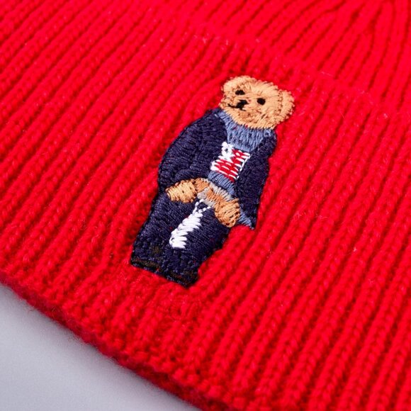 Polo Ralph Lauren Single-sided rolled-brim embroidered bear knitted hat - Picture 12 of 12